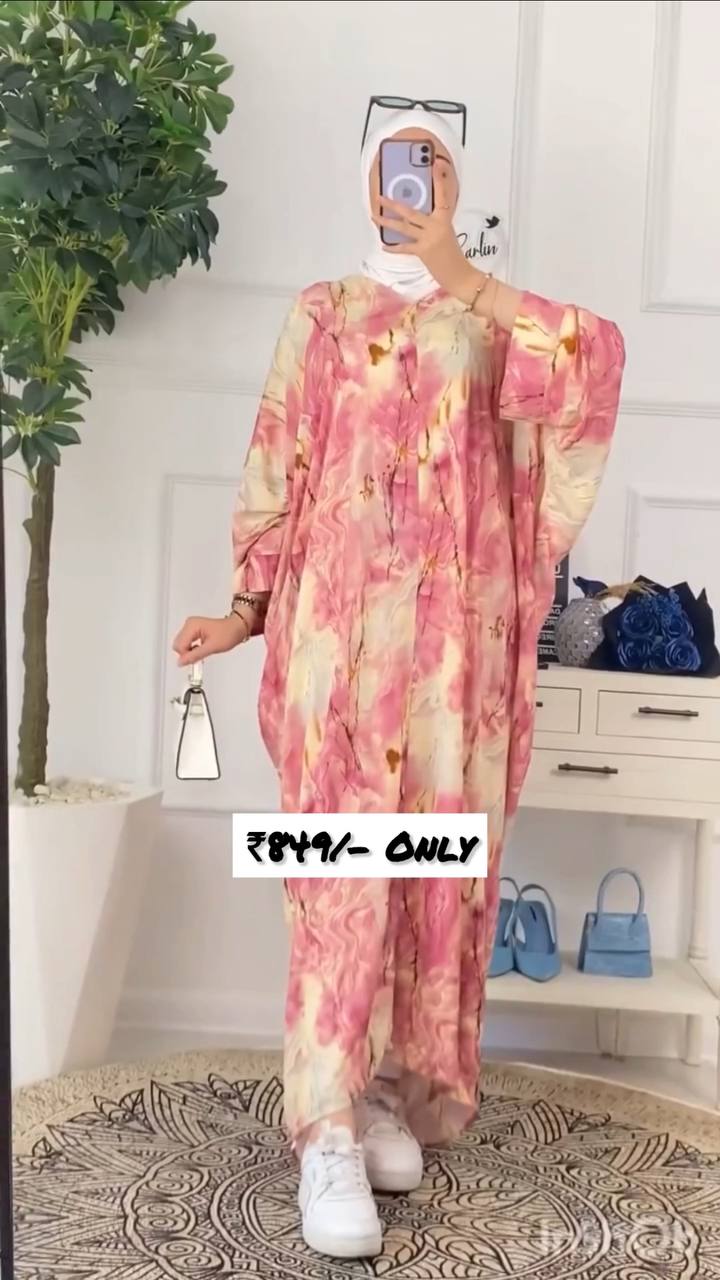 KINZA PRINTED KAFTAN ABAYA | SHADE-03