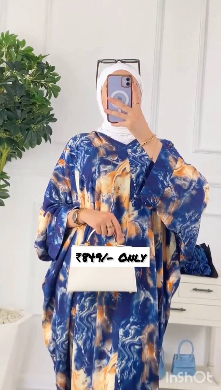 KINZA PRINTED KAFTAN ABAYA | SHADE-04