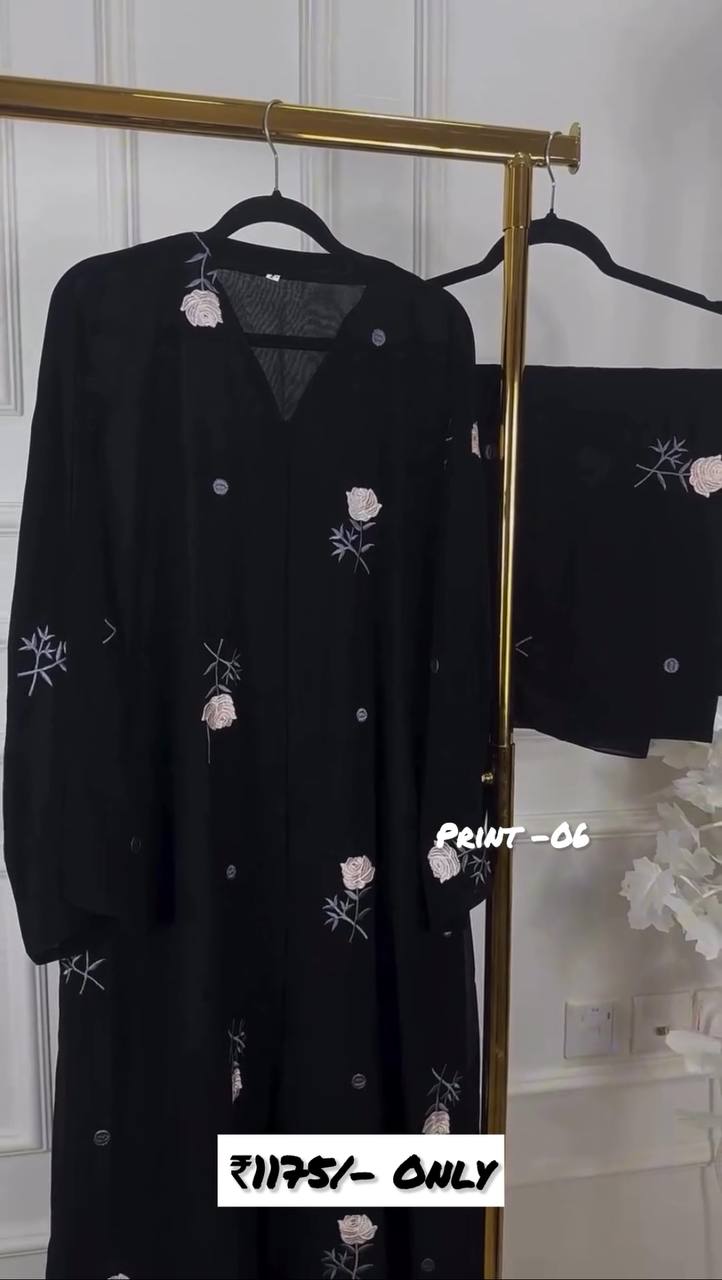 AL-HUSNA FRONT OPEN ABAYA | PRINT- 06