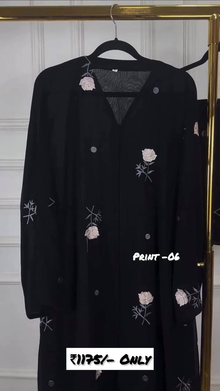 AL-HUSNA FRONT OPEN ABAYA | PRINT- 06