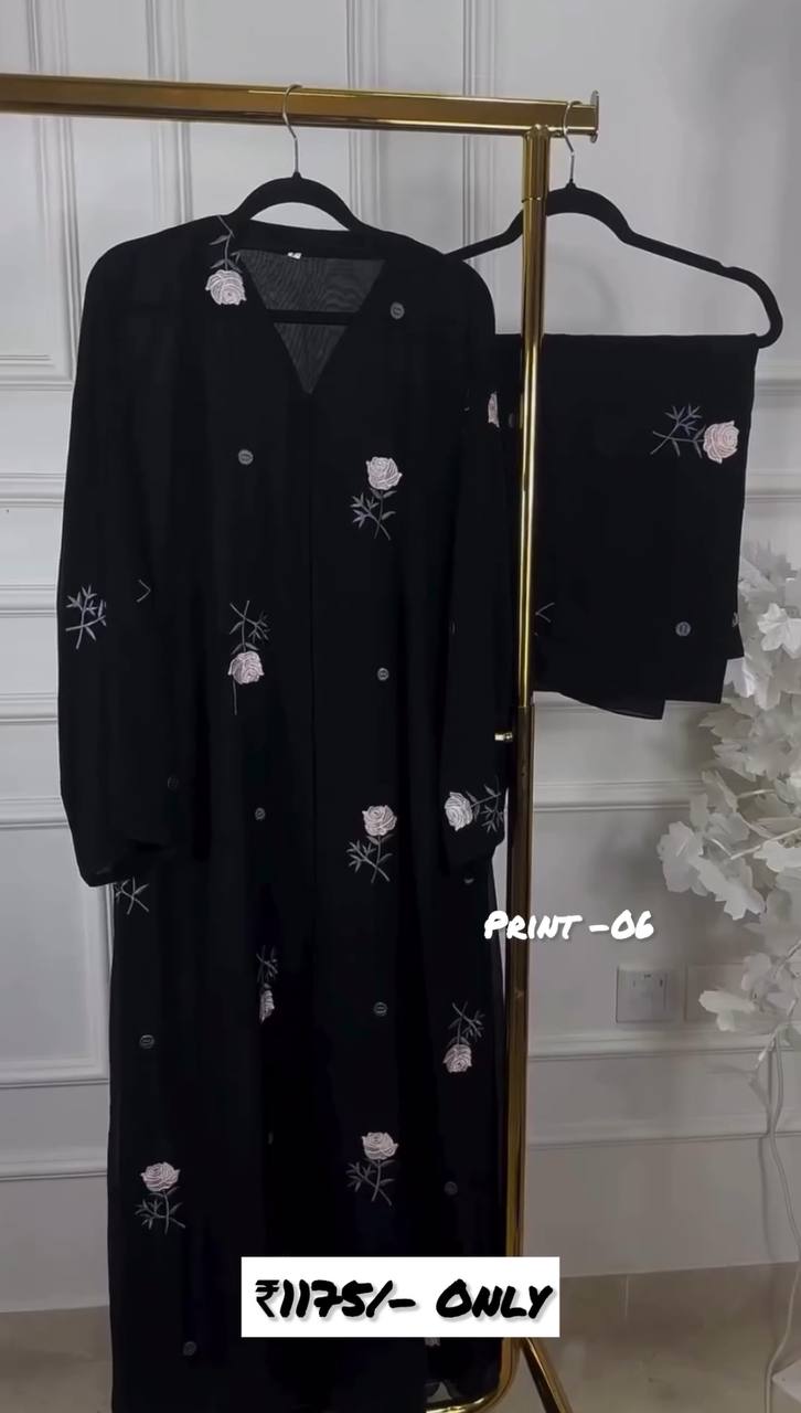 AL-HUSNA FRONT OPEN ABAYA | PRINT- 06