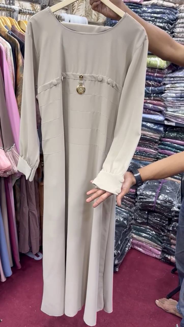 RUSHI DAILY WEAR POCKET ABAYA| NUDE