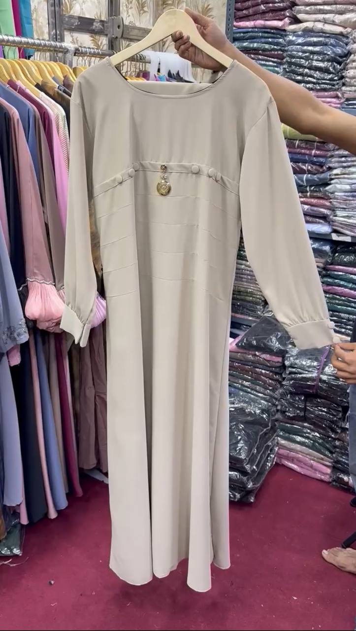 RUSHI DAILY WEAR POCKET ABAYA| NUDE