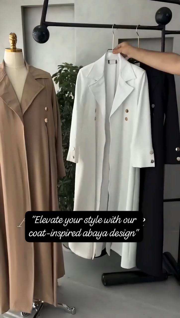 IZMAH COAT STYLE ABAYA | WHITE