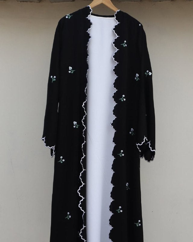 TEHMINA DOUBLE SHRUG ABAYA | B2W
