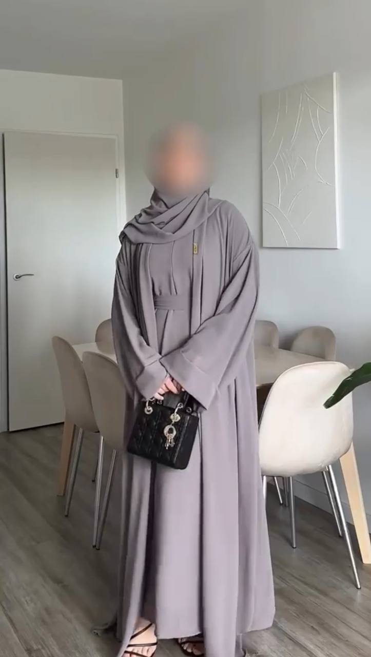 ANAM DOUBLE SHRUG ABAYA | SLASH GRY