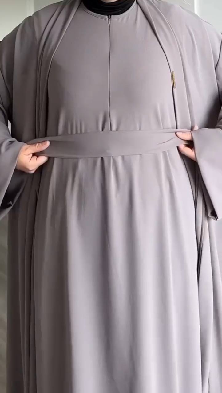 ANAM DOUBLE SHRUG ABAYA | SLASH GRY