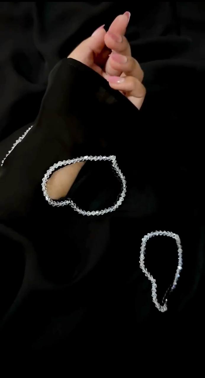 HAZAL HEART SLEEVE ABAYA | BLACK