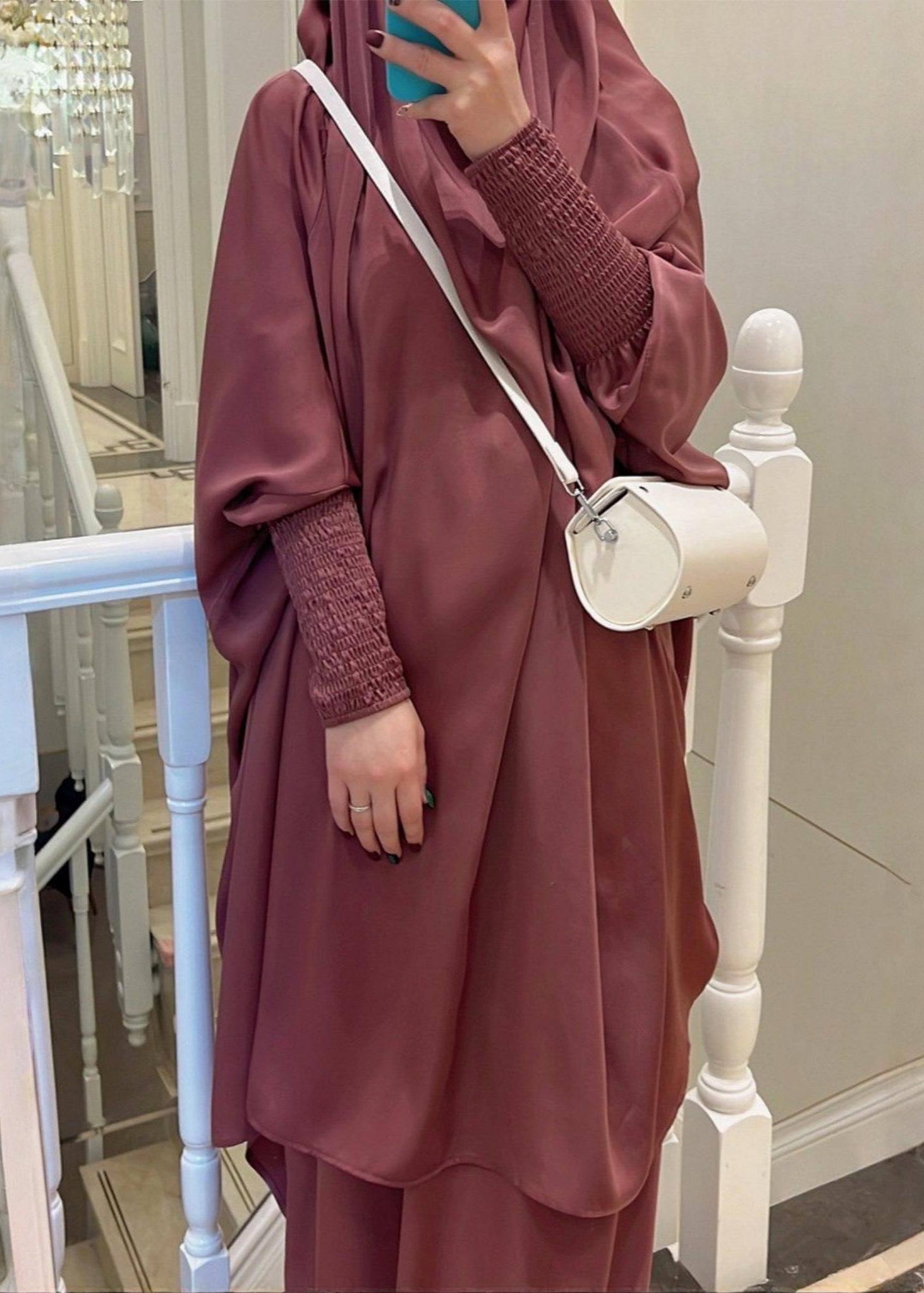 2 PIECE JILBAB | DARK FLAMINGO