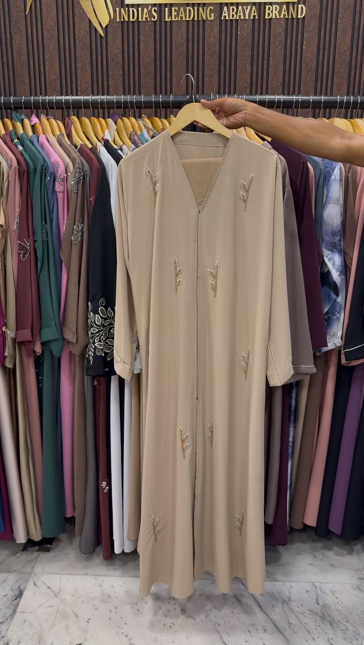 MEHAK FRONT OPEN ABAYA | NUDE