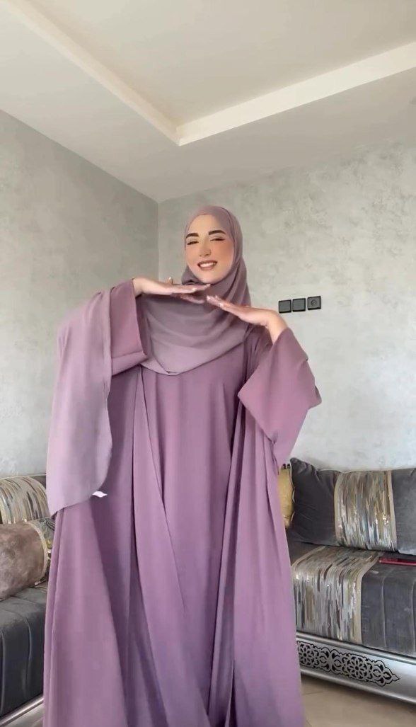 MARYAM DOUBLE SHRUG ABAYA | PINK