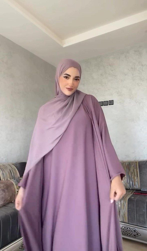 MARYAM DOUBLE SHRUG ABAYA | PINK