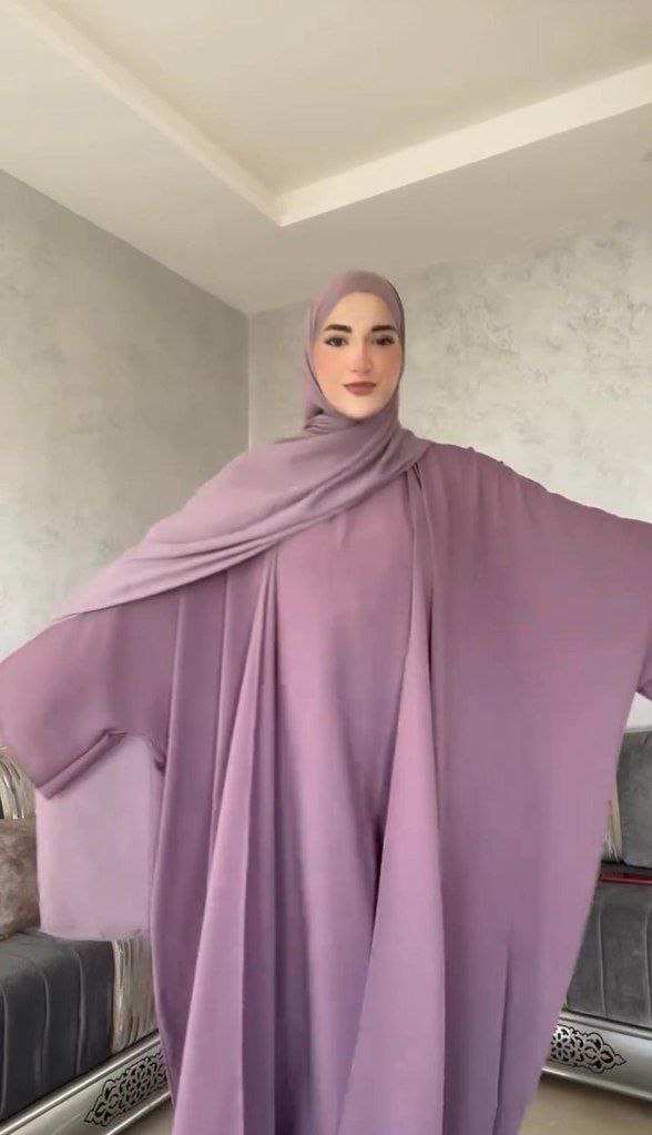 MARYAM DOUBLE SHRUG ABAYA | PINK