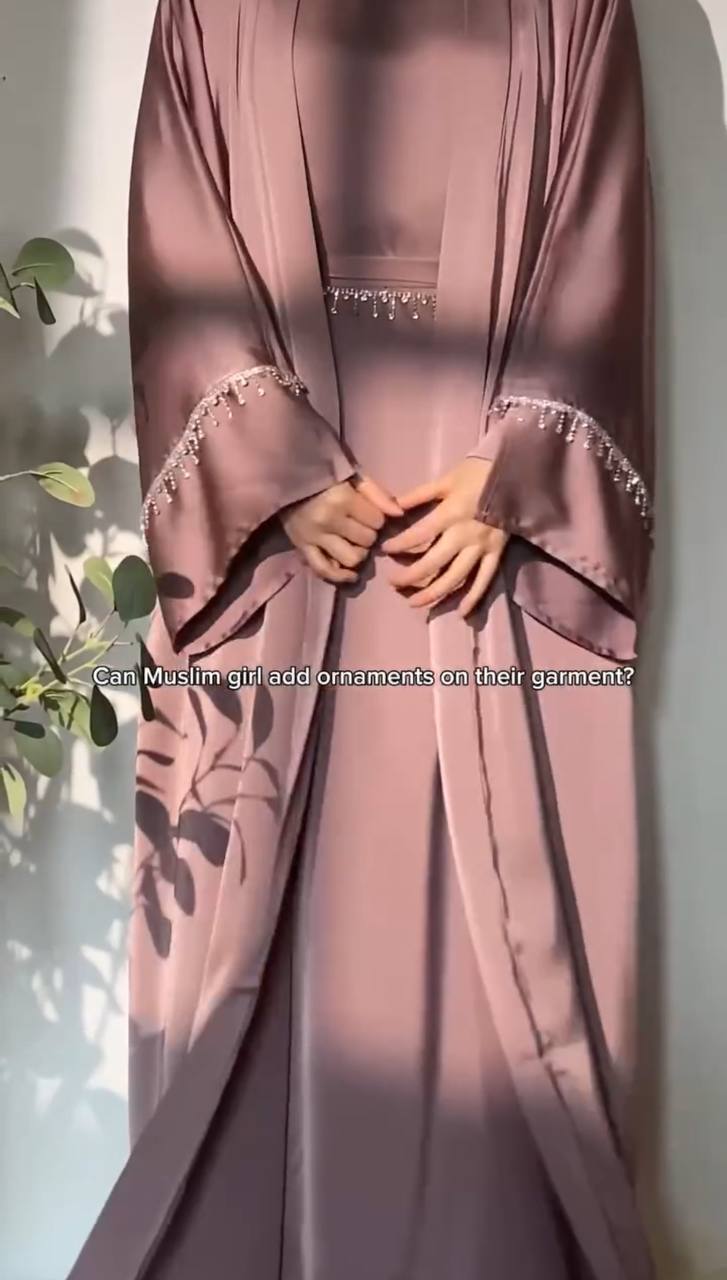 SAFFIA DOUBLE SHRUG LACE ABAYA | MAUVE PINK