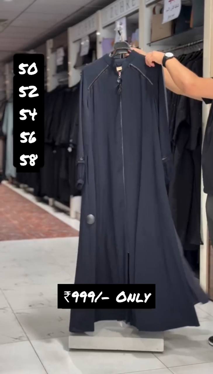 HIZA ZIPPER ABAYA | DARK GRAY