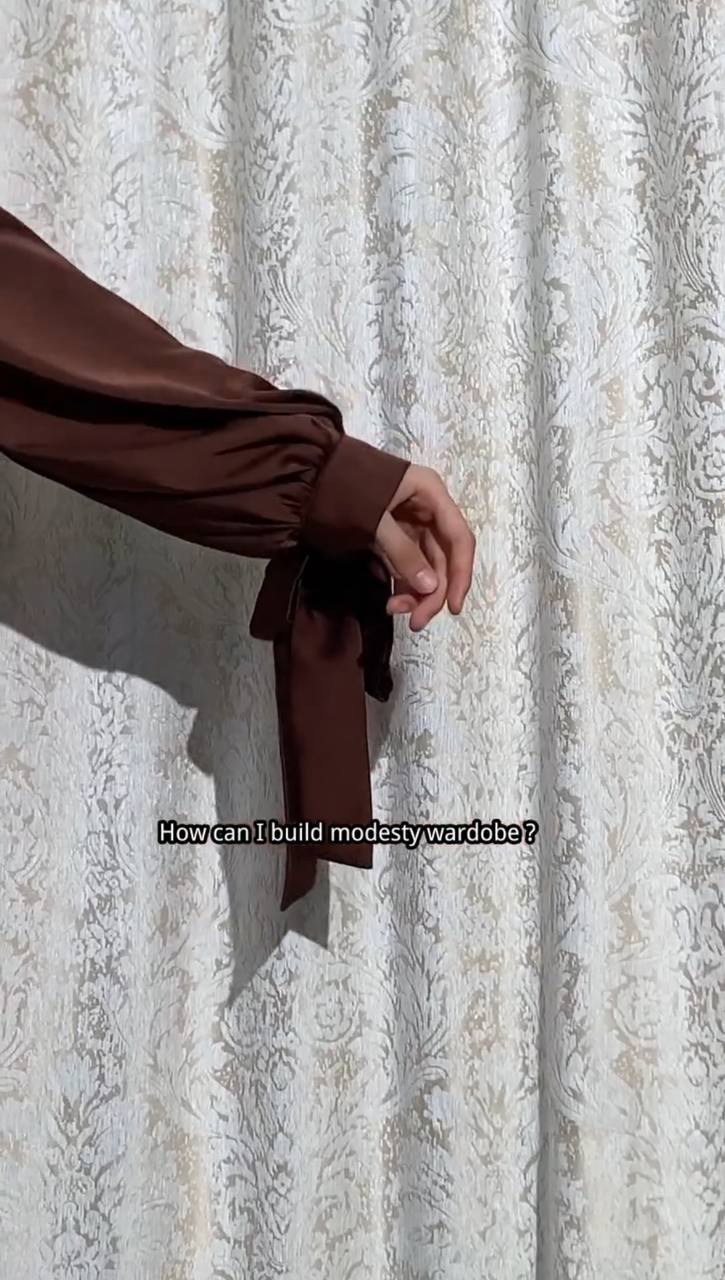 BISMA DOUBLE SHRUG ABAYA | BROWN