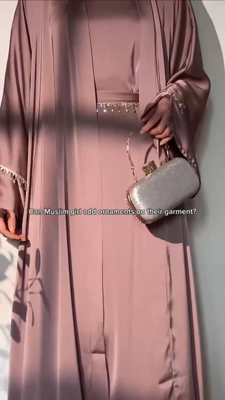 SAFFIA DOUBLE SHRUG LACE ABAYA | MAUVE PINK