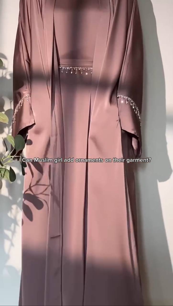 SAFFIA DOUBLE SHRUG LACE ABAYA | MAUVE PINK