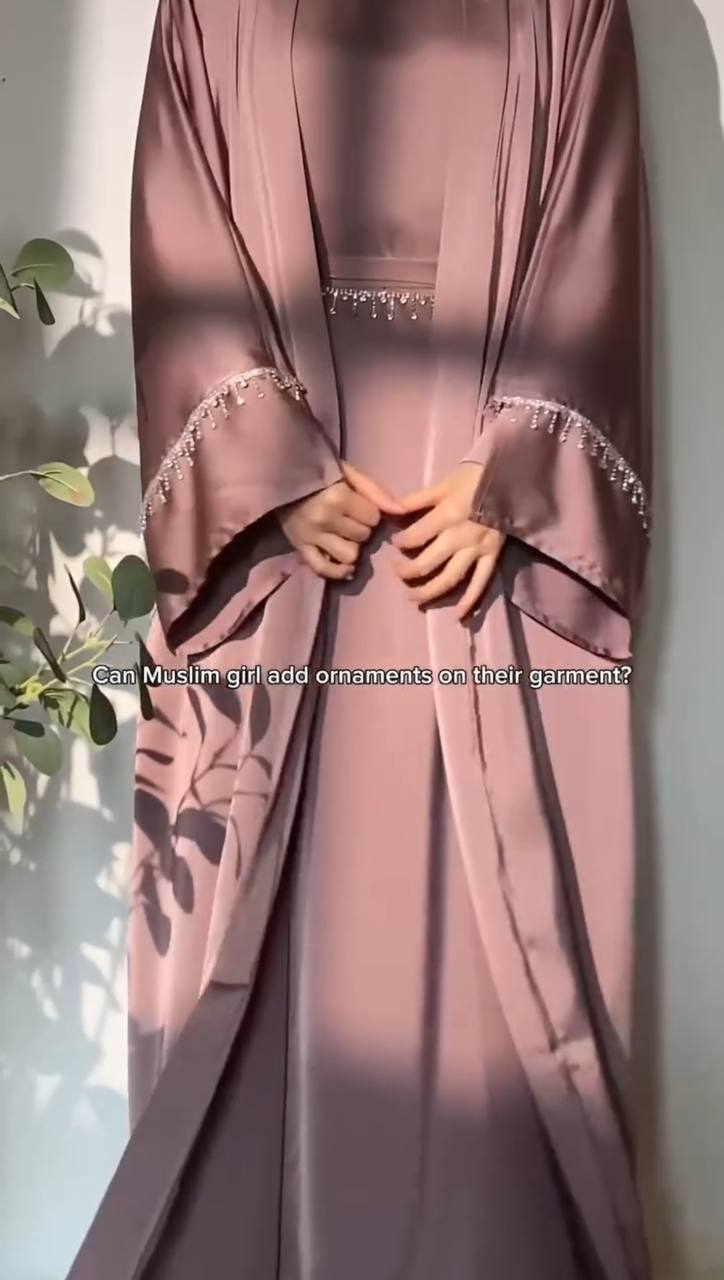 SAFFIA DOUBLE SHRUG LACE ABAYA | MAUVE PINK