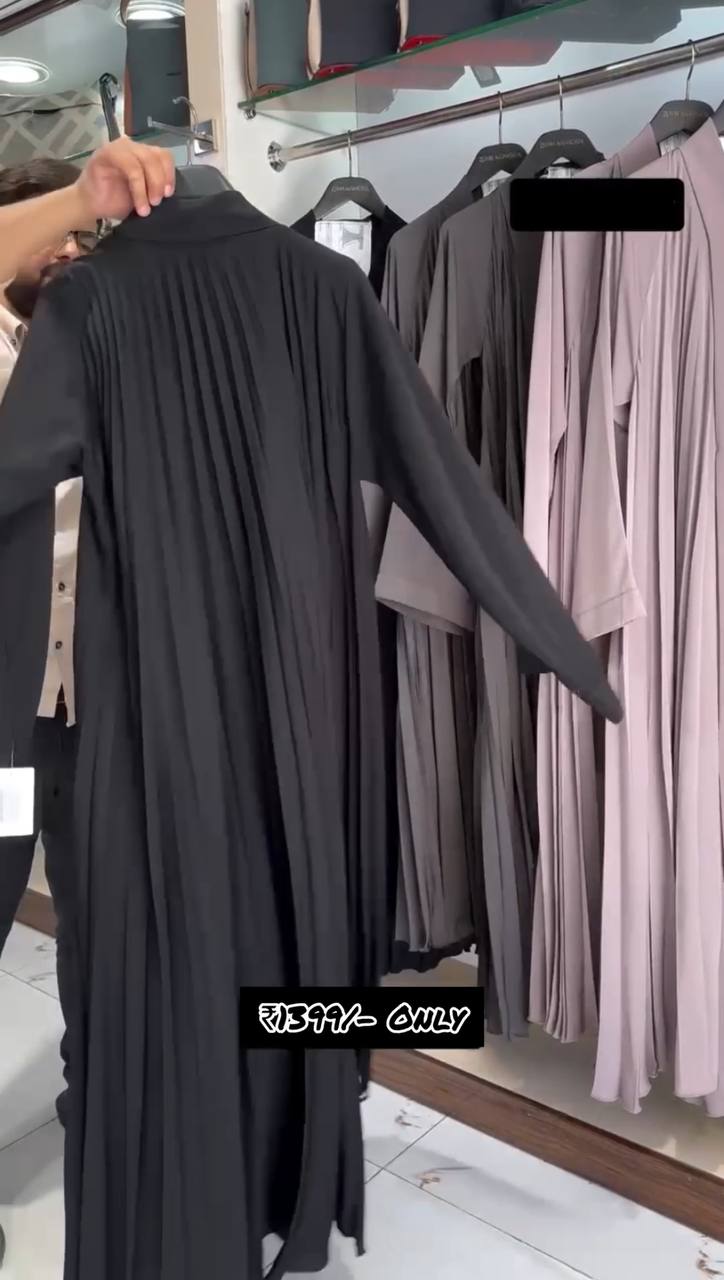 LIYANA FRONT OPEN ABAYA | BLACK