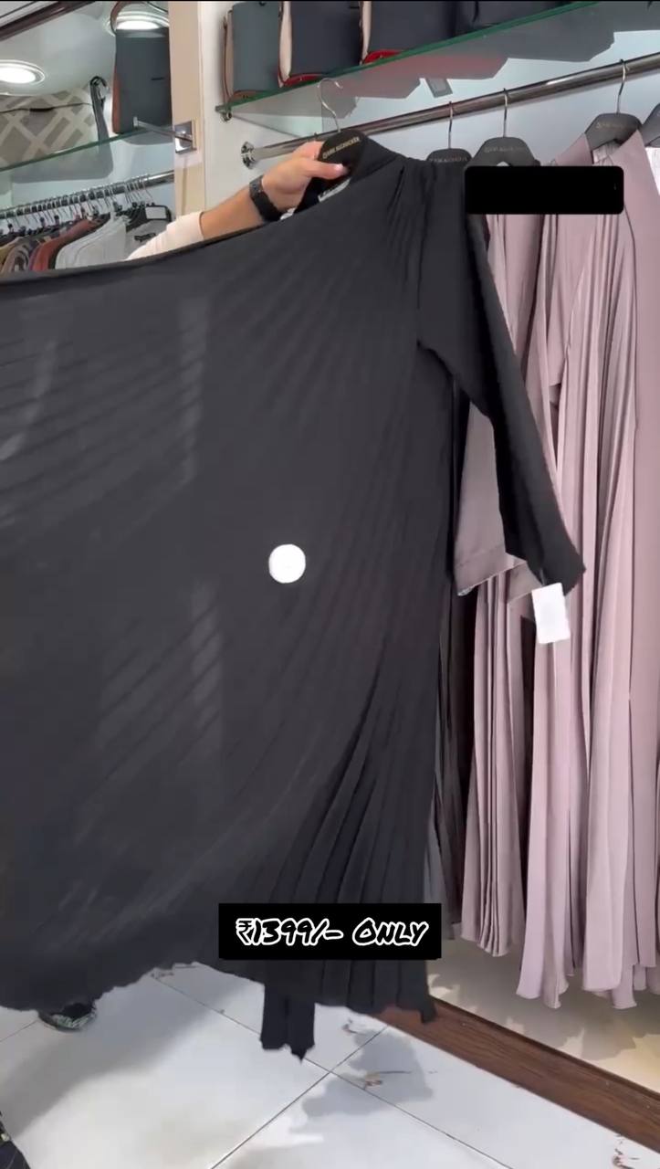 LIYANA FRONT OPEN ABAYA | BLACK