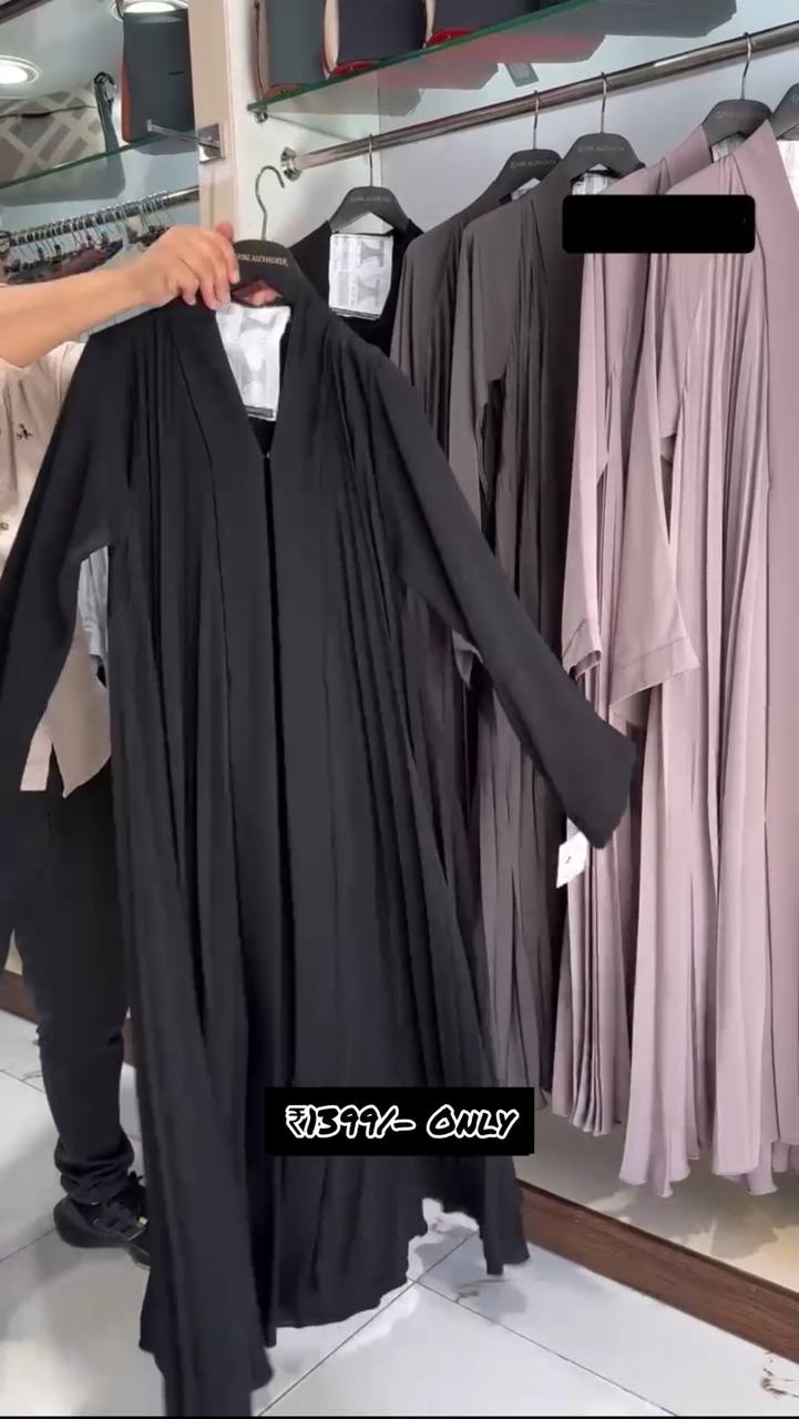 LIYANA FRONT OPEN ABAYA | BLACK
