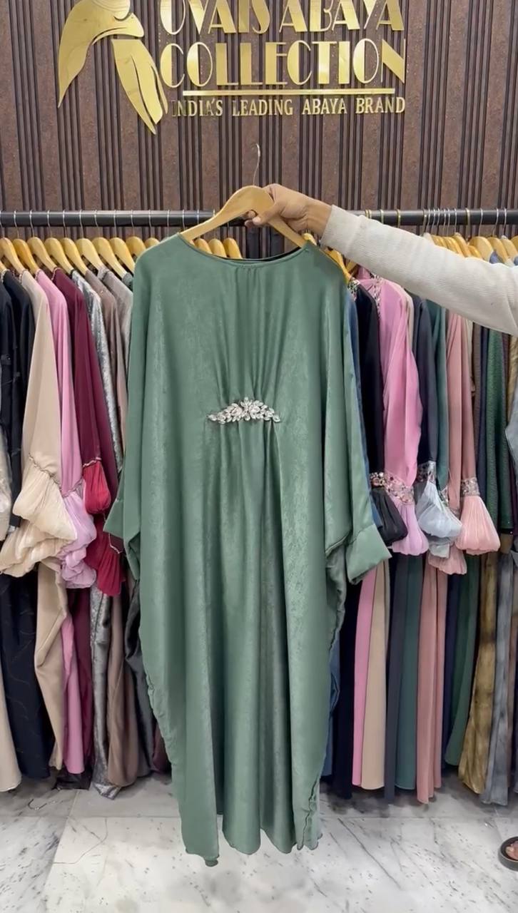 AL-ZAINAB BROACH ABAYA | SEA GREEN