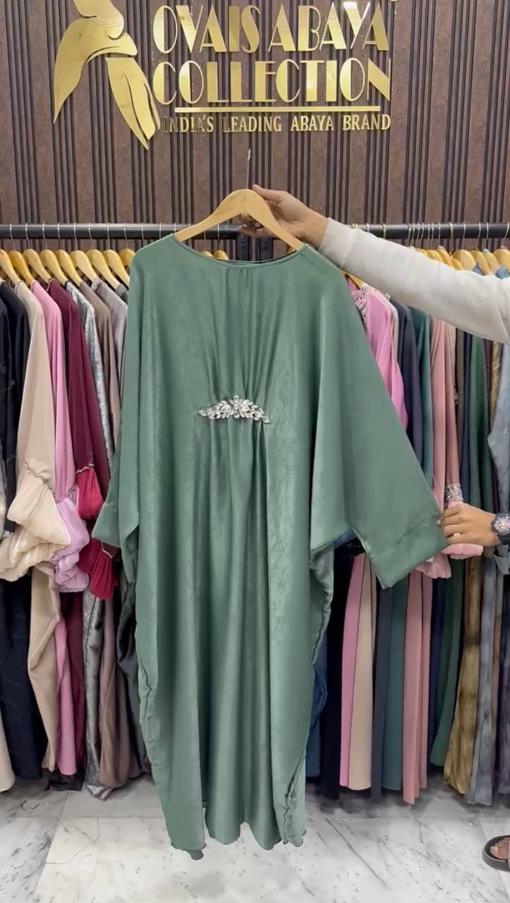 AL-ZAINAB BROACH ABAYA | SEA GREEN