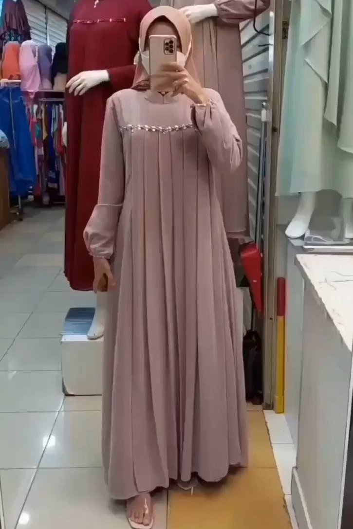Layla Pink Plates Abaya 🩷 ( Limited - Stock )