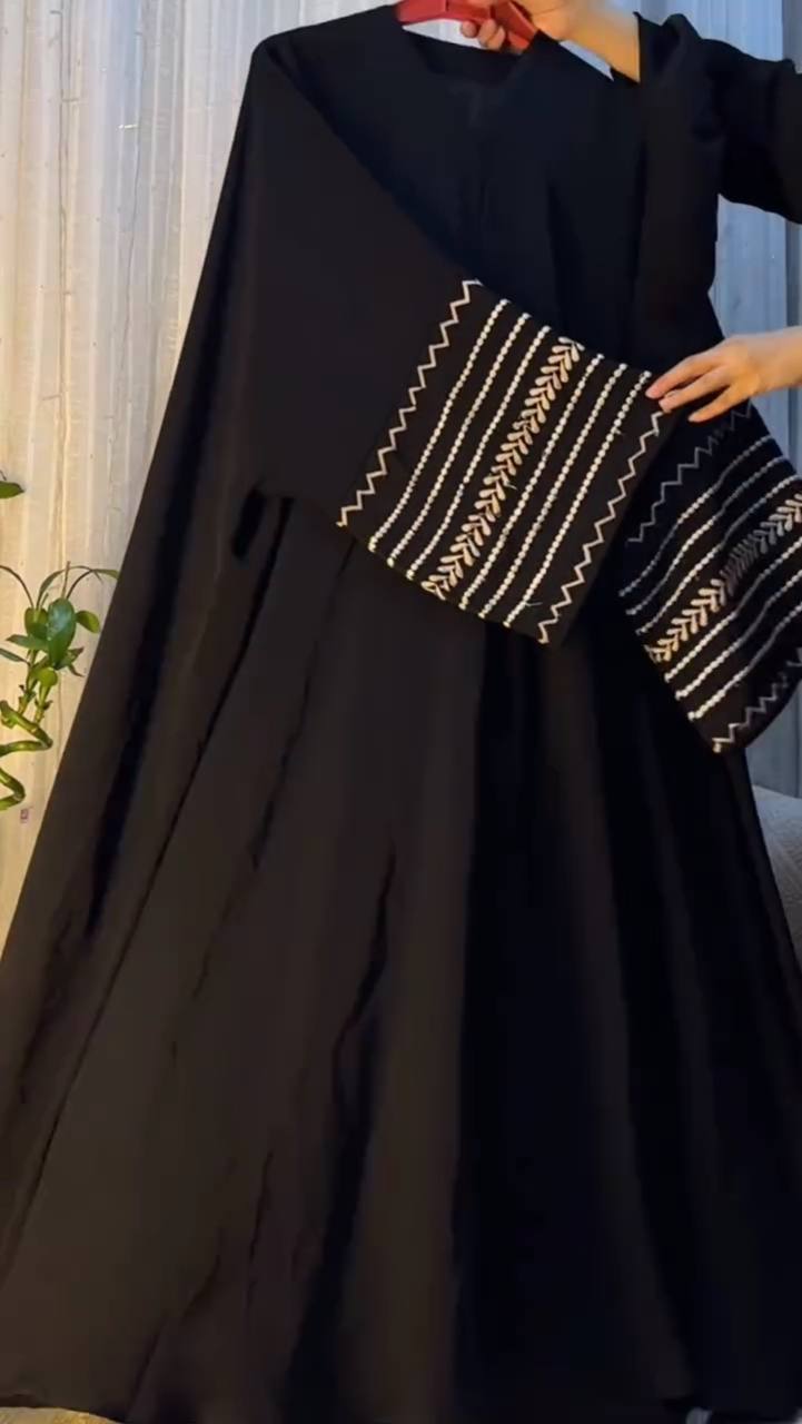 ANUSHAY FULLY CLOSED ABAYA | BLACK