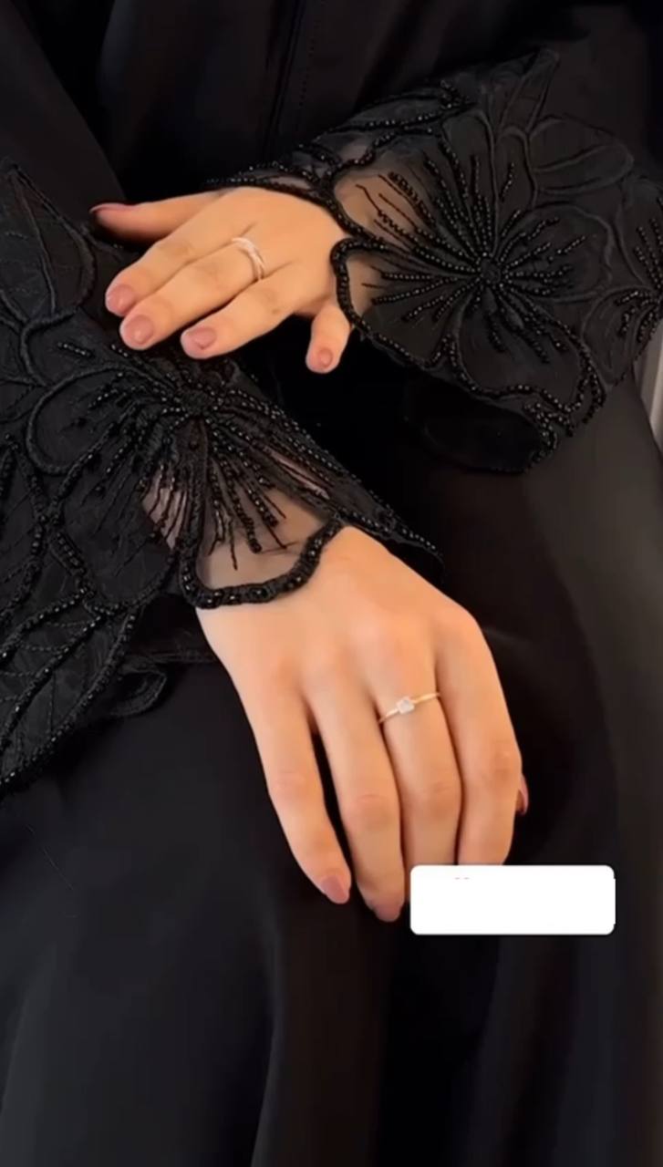 TARA FRONT OPEN ABAYA | BLACK