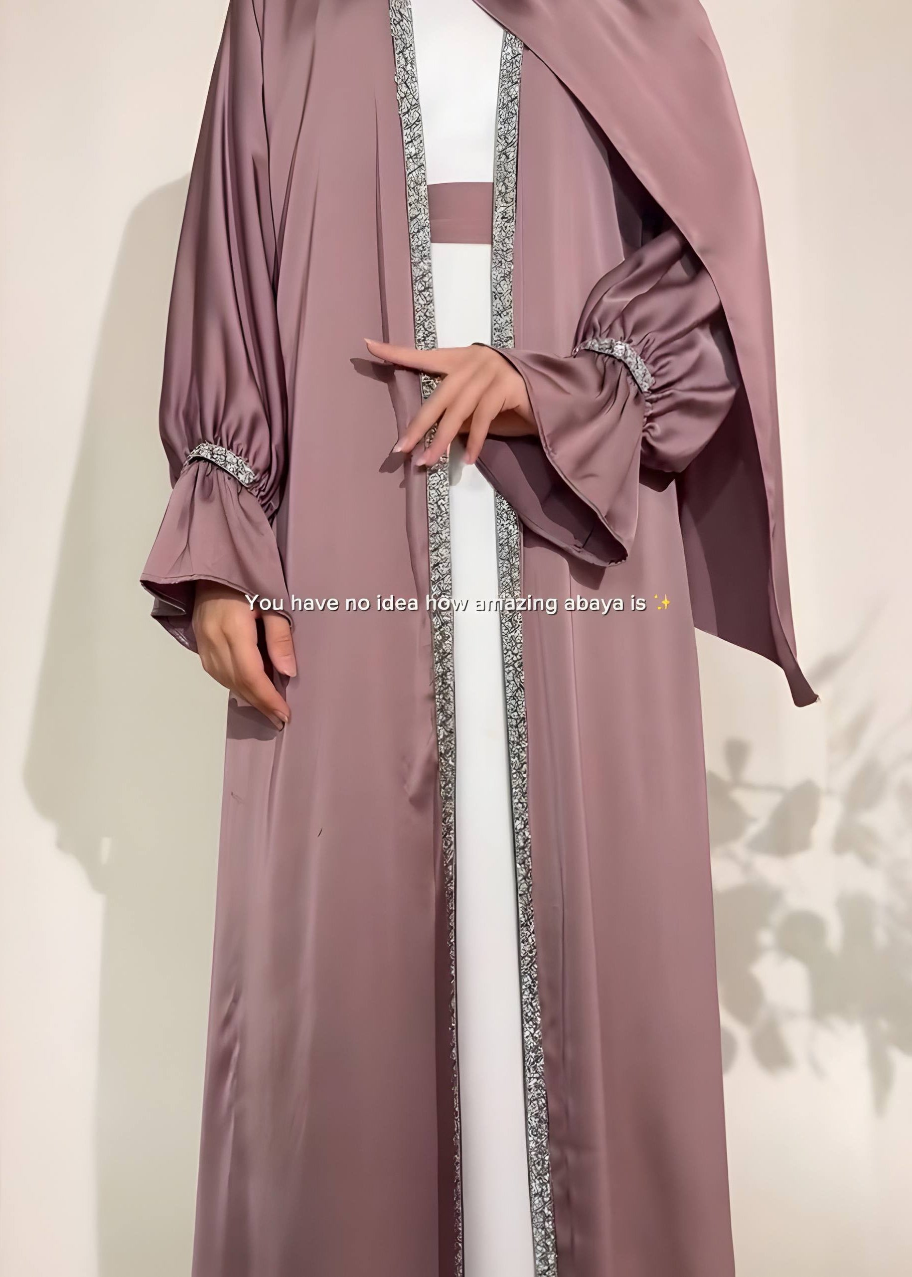 SAHARA DOUBLE SHRUG ABAYA | GHESTNUT LITE