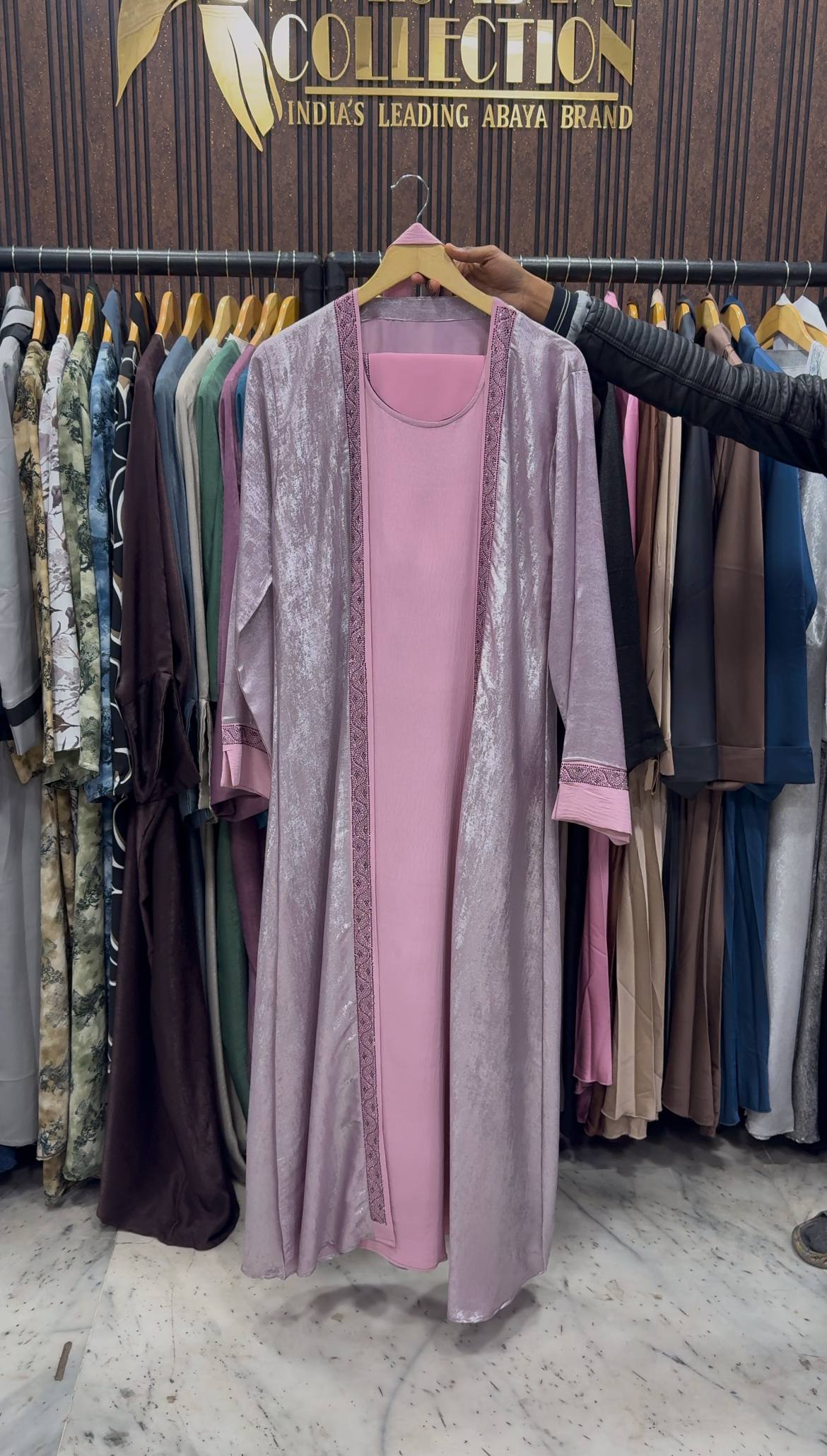 AL-ALIZA DOUBLE SHRUG ABAYA | PINK