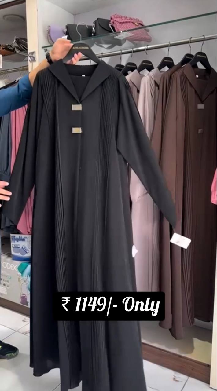 AYZAL FRONT OPEN ABAYA | BLACK