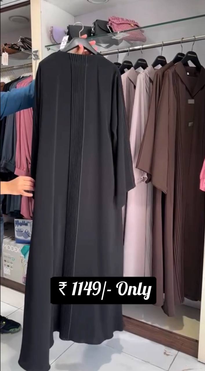 AYZAL FRONT OPEN ABAYA | BLACK