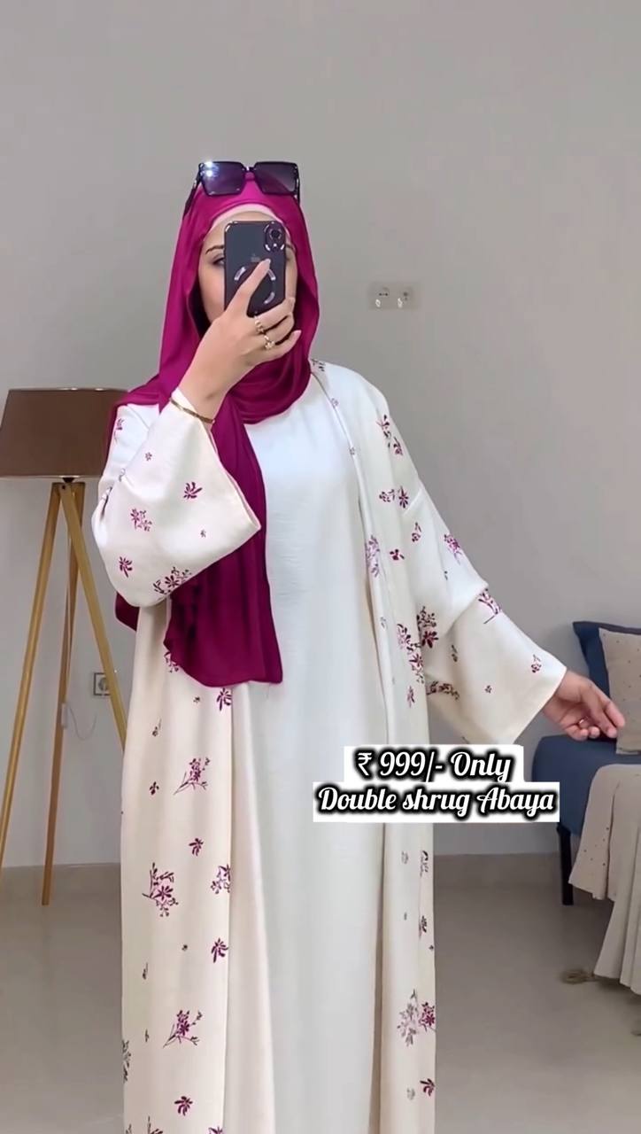 NURA DOUBLE SHRUG ABAYA | PINK