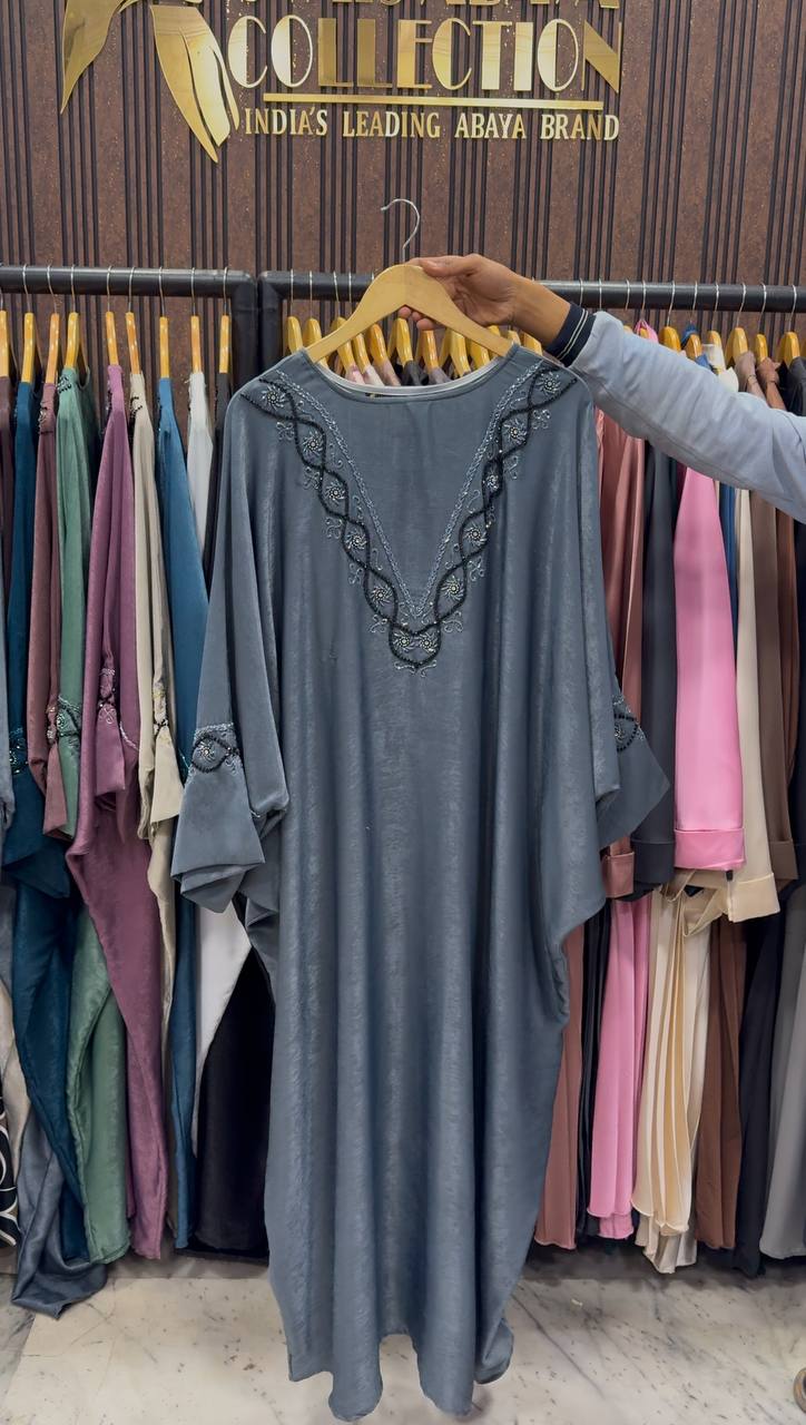 GULAFSHA HANDWORK ABAYA | GRAY