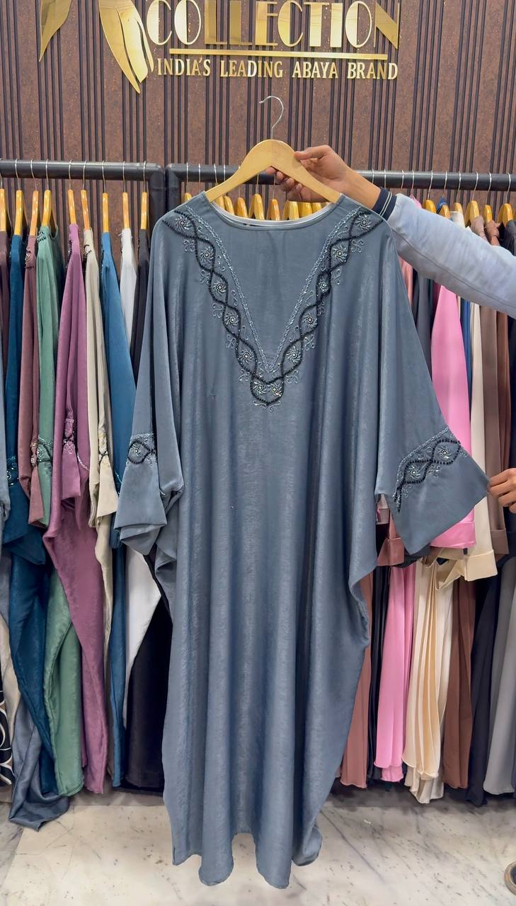 GULAFSHA HANDWORK ABAYA | GRAY
