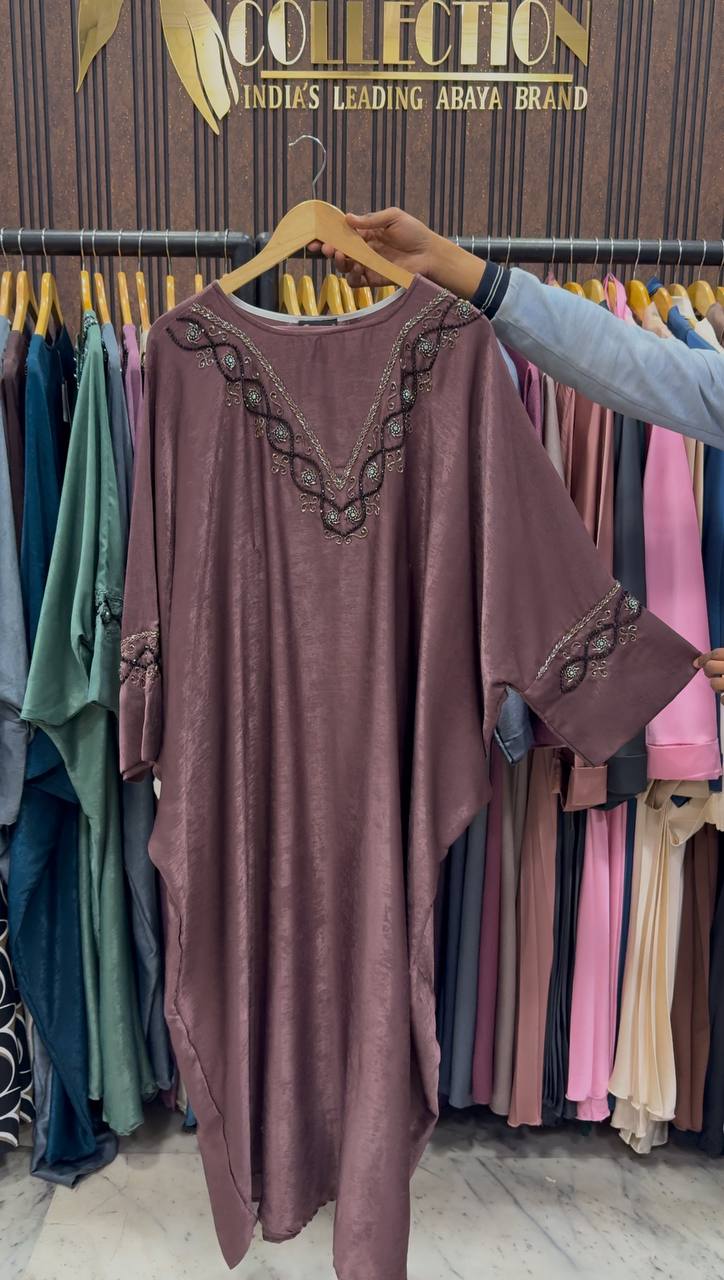 GULAFSHA HANDWORK ABAYA | DUSTY PINK