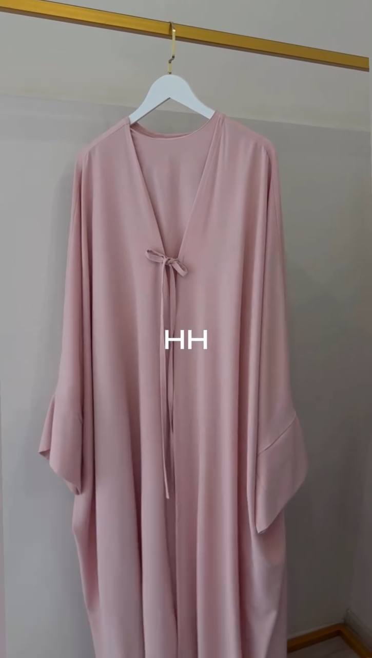 ALISHBAH BOW KAFTAN ABAYA | PINK