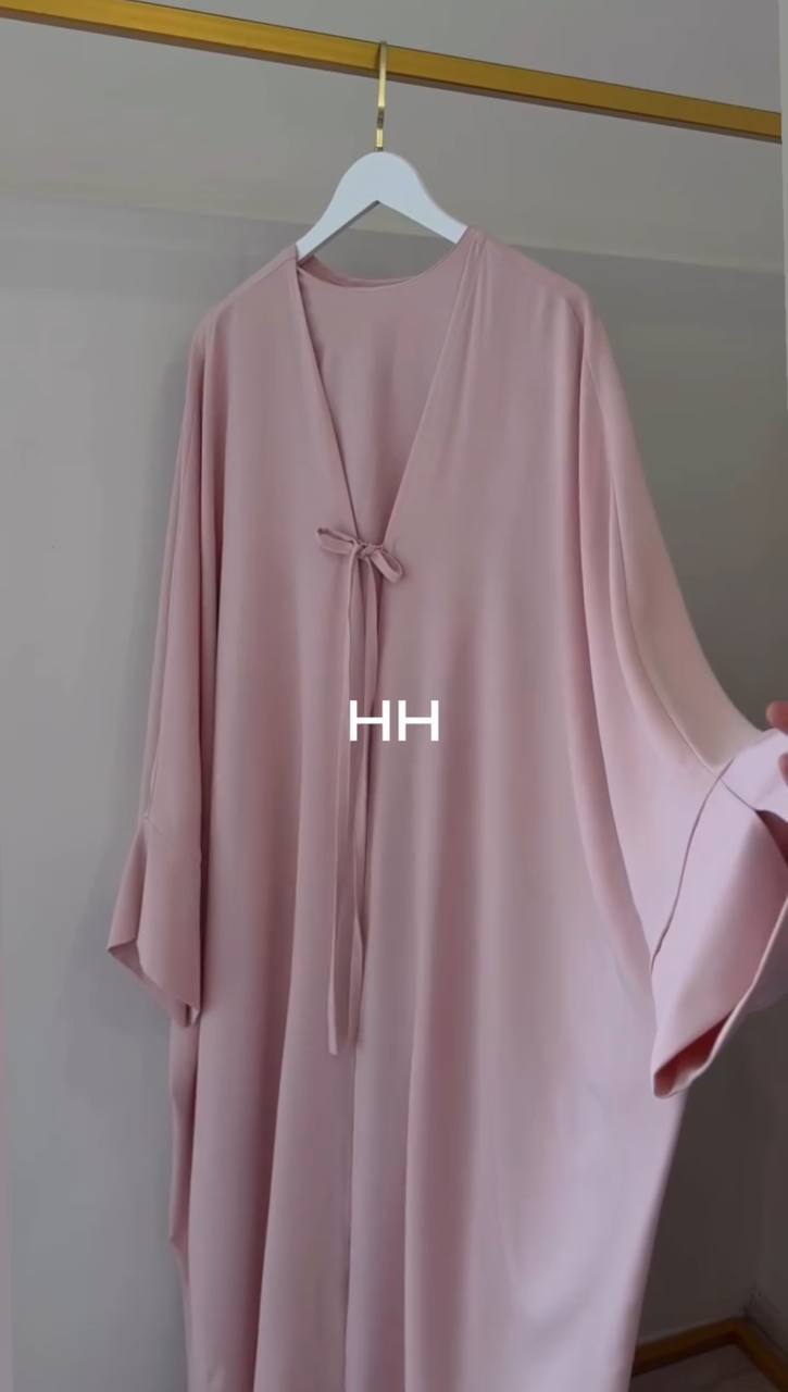 ALISHBAH BOW KAFTAN ABAYA | PINK