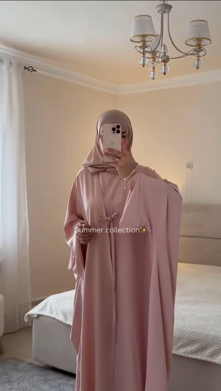 ALISHBAH BOW KAFTAN ABAYA | PINK