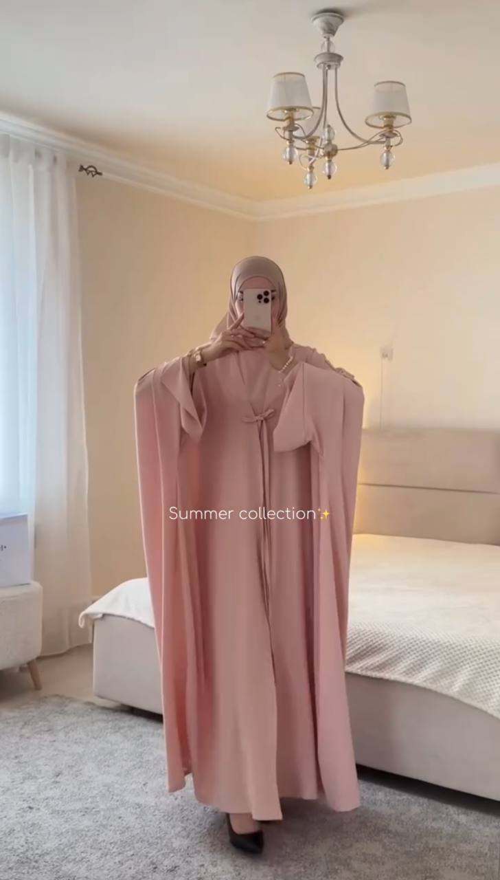 ALISHBAH BOW KAFTAN ABAYA | PINK