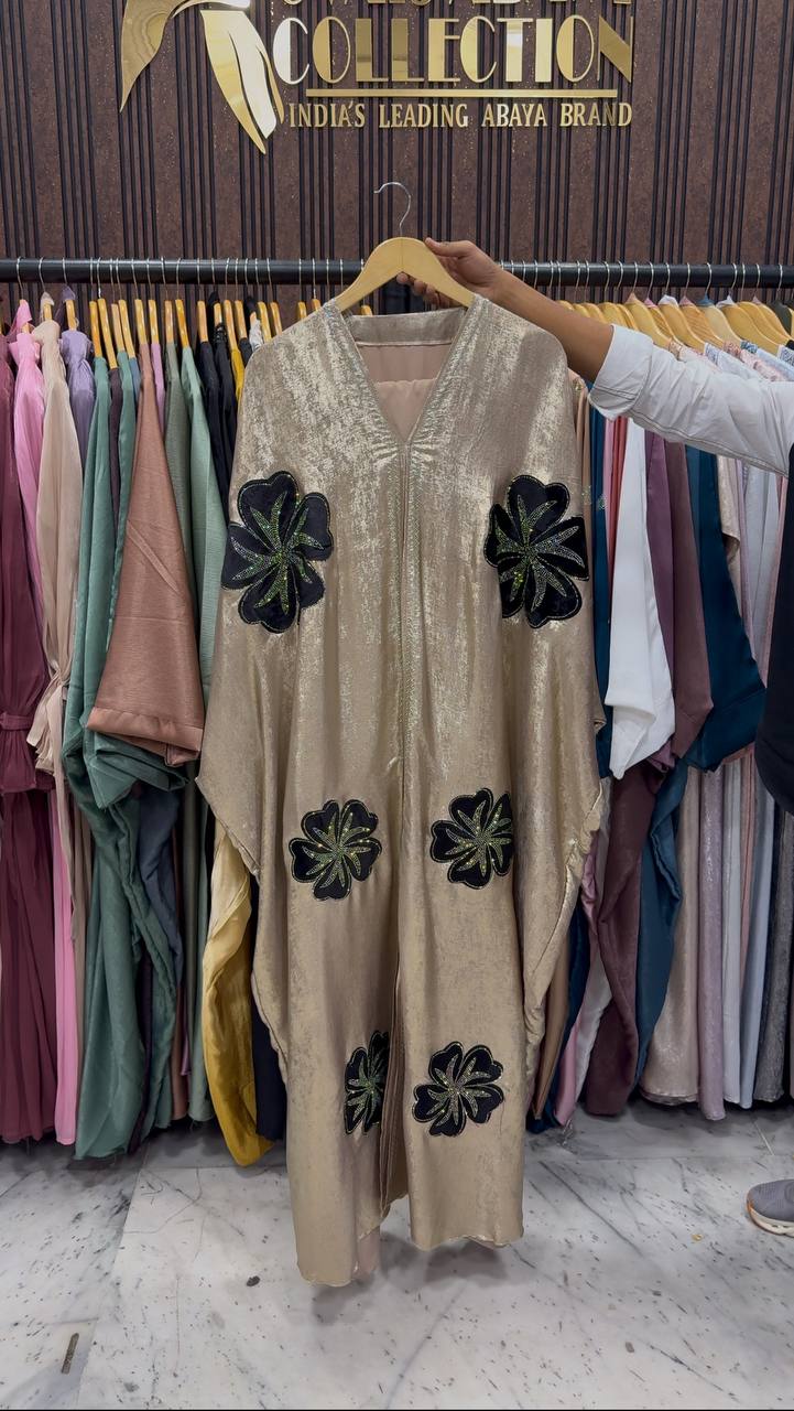 WAJIHA PATCHWORK ABAYA | GOLDEN