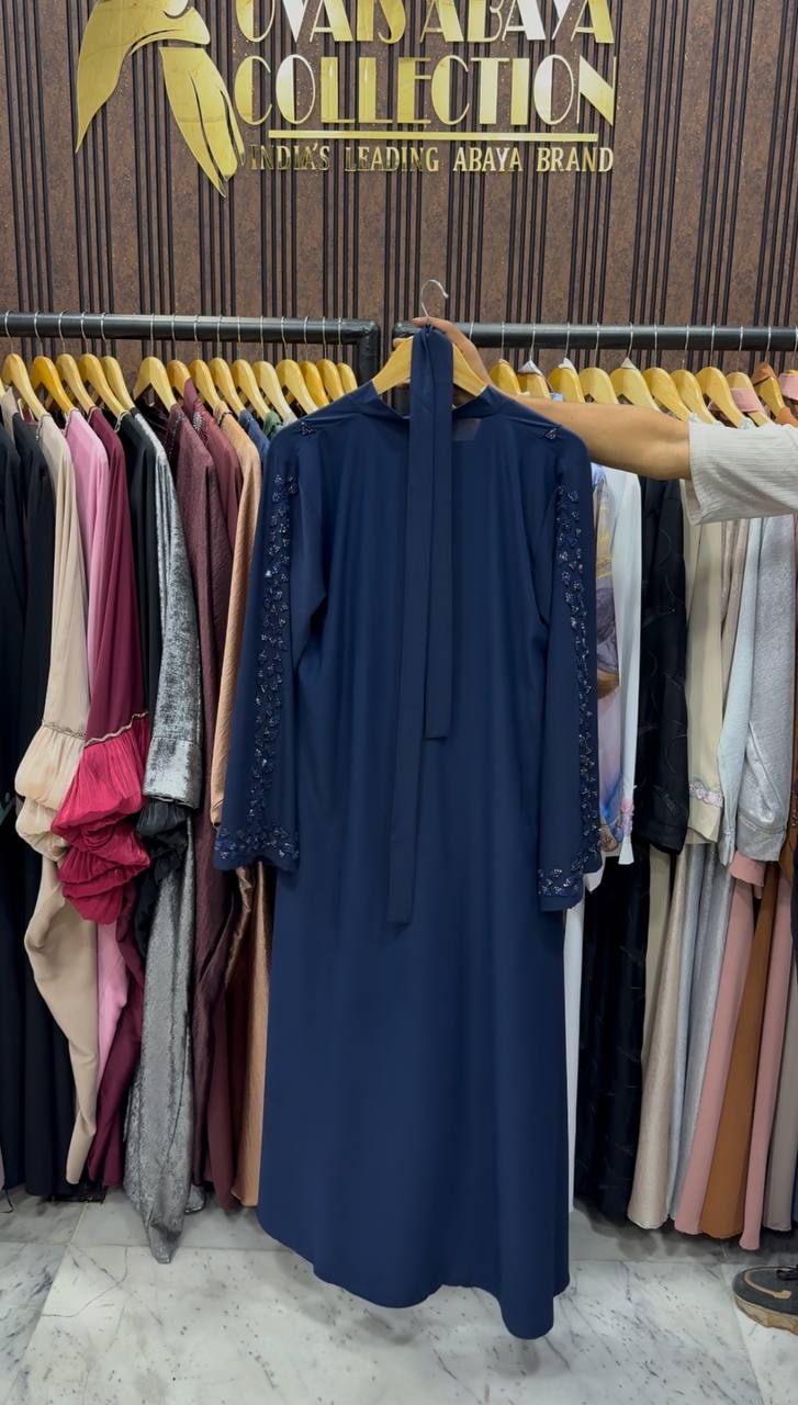 AL-HANA FRONT OPEN ABAYA | BLUE