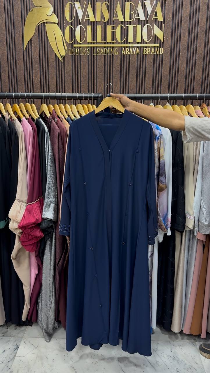 AL-HANA FRONT OPEN ABAYA | BLUE