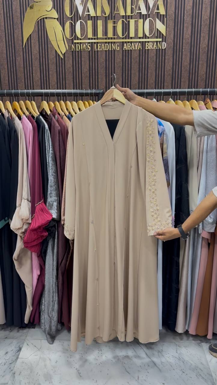 AL-HANA FRONT OPEN ABAYA | NUDE