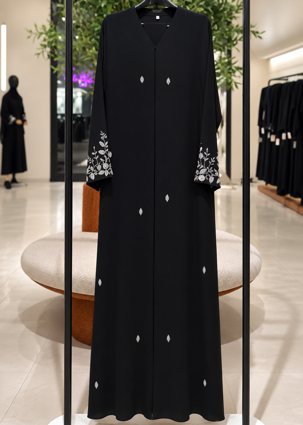AZEEZEH FRONT OPEN ABAYA | BLACK