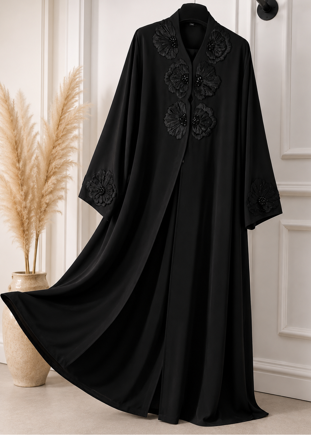 ILSAH FRONT OPEN ABAYA | BLACK