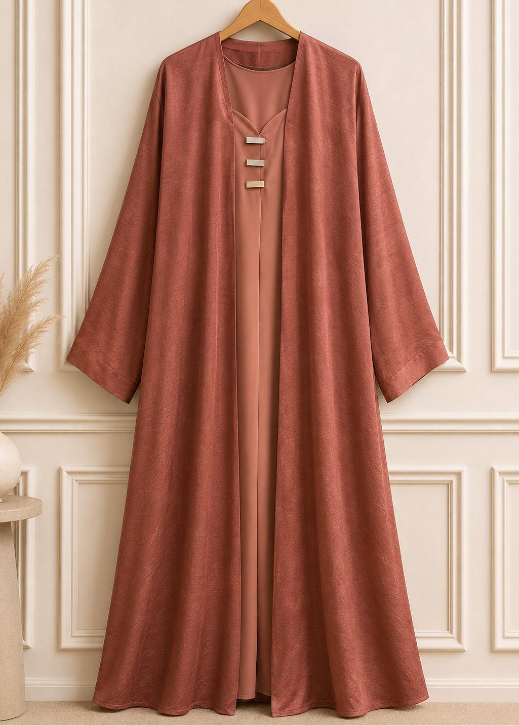 TAMANNAH DOUBLE SHRUG ABAYA | ORNG